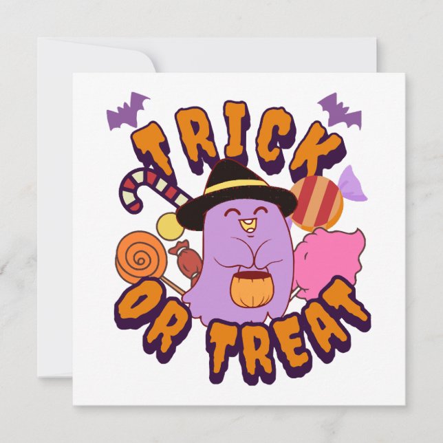 Adortable Halloween-Geistertrick oder -Treat (Vorderseite)