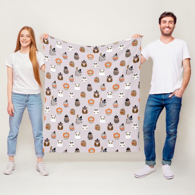 Adortable Halloween Owls Pattern Fleecedecke (Beispiel)