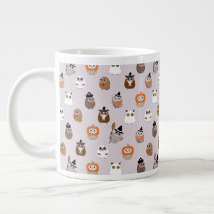 Adortable Halloween Owls Pattern Jumbo-Tasse