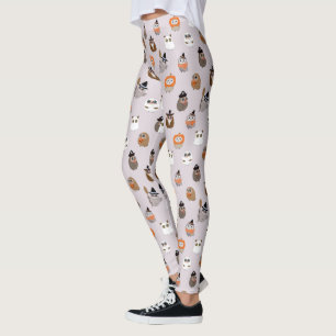 Adortable Halloween Owls Pattern Leggings