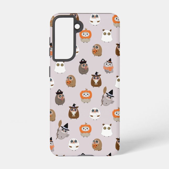 Adortable Halloween Owls Pattern Samsung Galaxy Hülle (Rückseite)