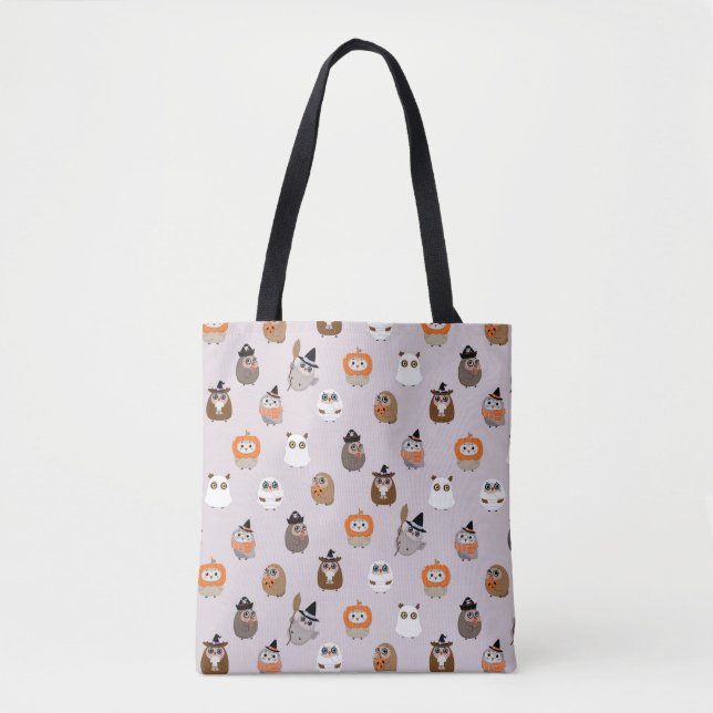 Adortable Halloween Owls Pattern Tasche (Vorderseite)