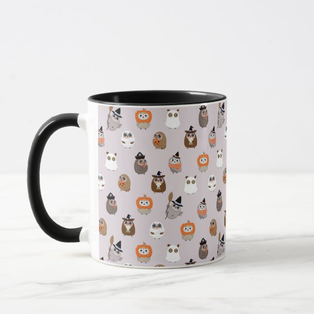 Adortable Halloween Owls Pattern Tasse (Links)