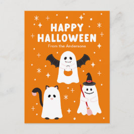 Adortable Halloween Trick oder Treat Ghosts Postkarte