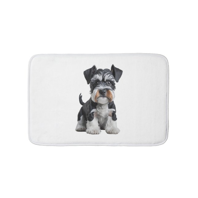 Adortable HD Miniatur Schnauzer Welpenportrait - E Badematte (Vorderseite)