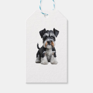 Adortable HD Miniatur Schnauzer Welpenportrait - E Geschenkanhänger
