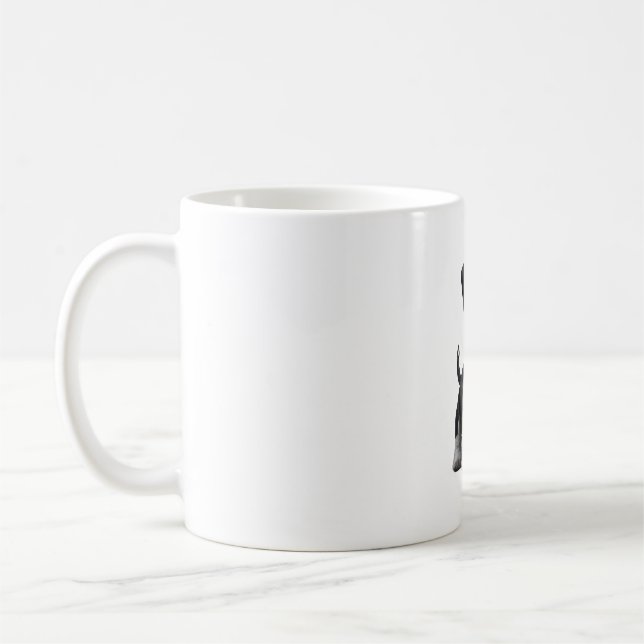 Adortable HD Miniatur Schnauzer Welpenportrait - E Kaffeetasse (Links)