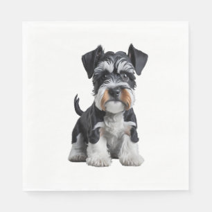 Adortable HD Miniatur Schnauzer Welpenportrait - E Serviette