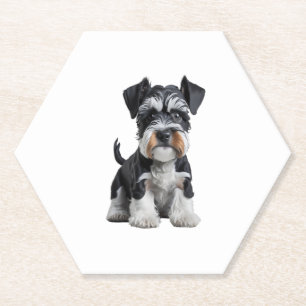 Adortable HD Miniatur Schnauzer Welpenportrait - E Untersetzer