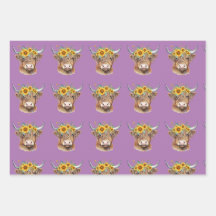 Adortable Highland Cow/Calf Wrapping Paper
