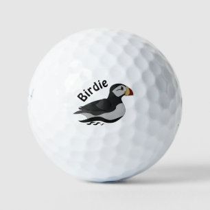 Adortable Horned Puffin Cartoon Golfball