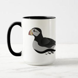 Adortable Horned Puffin Cartoon Tasse