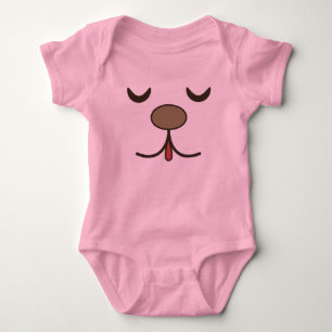 Adortable Hunde Gesicht pink Baby Strampler