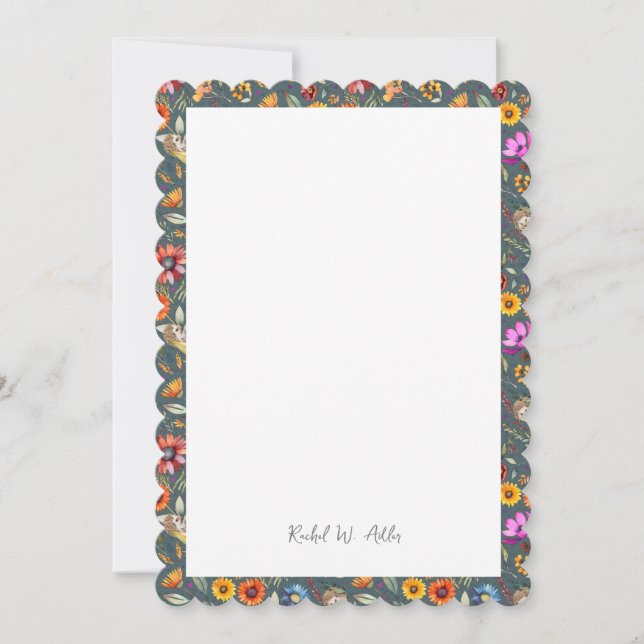Adortable Igel & Botanicals Custom Card Einladung (Vorderseite)
