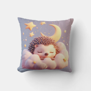 Adortable Igel schlafen auf einer Wolke Kissen
