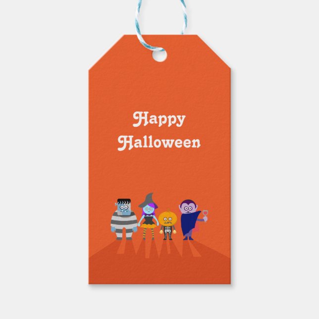 Adortable Kids Halloween Kostüm Party Danke Geschenkanhänger (Vorderseite)