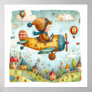 Adortable Kinderzimmer Art Poster Kinderfliegen Fl