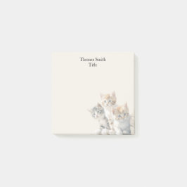 Adortable Kittens Creme Wasserfarbe Tier Post-it Klebezettel