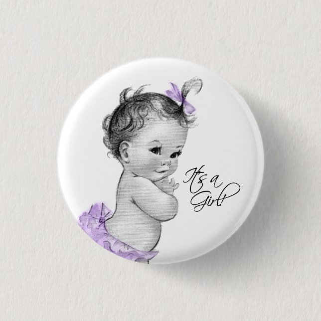 Adortable Lila Girl-Taste Button (Vorderseite)