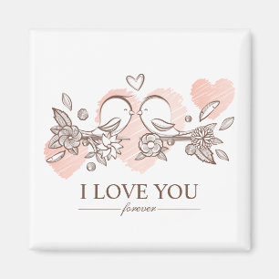 Adortable Lovebirs in Liebe Valentine   Magnet