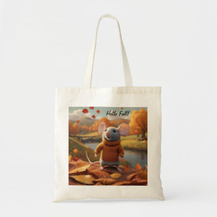Adortable Maus begrüßt Herbst-Tasche Tragetasche