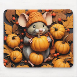Adortable Maus mit Autumn Pumpkins Mouse Pad Mousepad