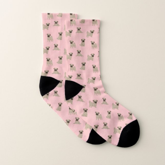 Adortable Mops Welpen Muster Socken (Paar)