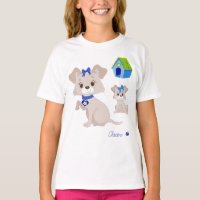 Adortable Niedliche Mommy Dog mit Welpenkind
