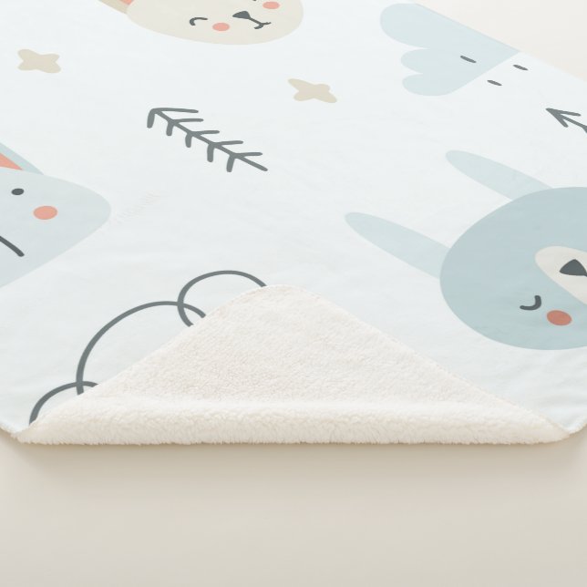 Adortable pastellfarbene Puppenkinder Sherpadecke (3/4)