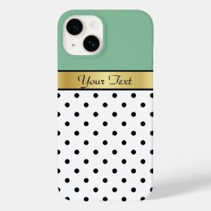 Adortable Peapod Green Black Dots Gold Band Case-Mate iPhone Hülle