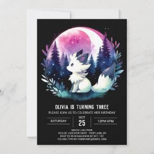 Adortable Printable Wolf Birthday Einladung