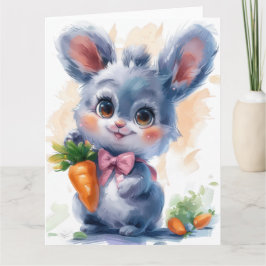 Adortable Rabbit & Carrot Gruß Karte