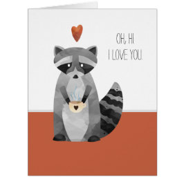 Adortable Raccoon "I Liebe you" Card