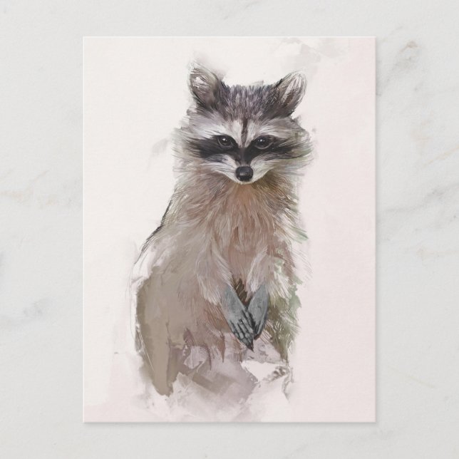 Adortable Raccoon Portrait Postkarte (Vorderseite)