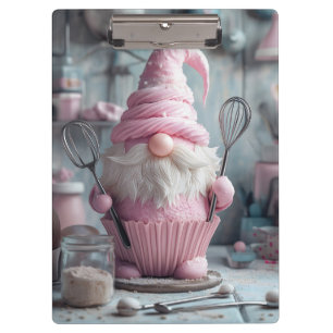 Adortable rosa Backen Gnome Cupcake Klemmbrett