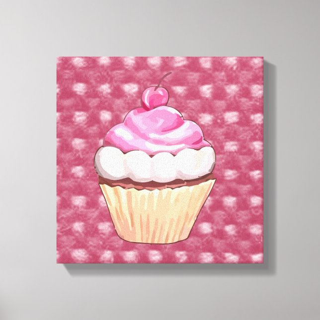Adortable rosa Cupcake Canvas Print Leinwanddruck (Vorderseite)