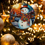 Adortable Snowman Festgläserweihnachtsfest Keramik Ornament<br><div class="desc">Mit unserem bezaubernden Weihnachtsschmuck bereiten Sie sich auf ein paar Urlaubsmomente vor! Dieser schöne Schneemann, der im faszinierenden Buntglasstil gefertigt wurde, schmilzt Ihr Herz mit seinem festlichen Charme. Hängen Sie es auf Ihren Baum oder nutzen Sie es, um eine fröhliche Touch zu Ihrem Urlaubsstil hinzuzufügen. Die lebhaften Farben und die...</div>