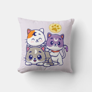 Adortable Trio - Drei Niedliche Katzen Kissen