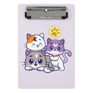 Adortable Trio - Drei Niedliche Katzen Mini Klemmbrett