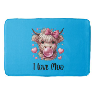 Adortable Valentine Highland Cow Badematte