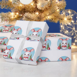 Adortable Weihnachten Bunny Cartoon Geschenk Wrap Geschenkpapier