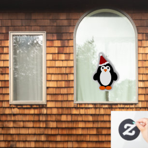 Adortable Weihnachtspenguin Fensteraufkleber
