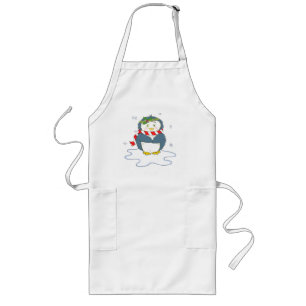 Adortable Weihnachtspenguin Lange Schürze
