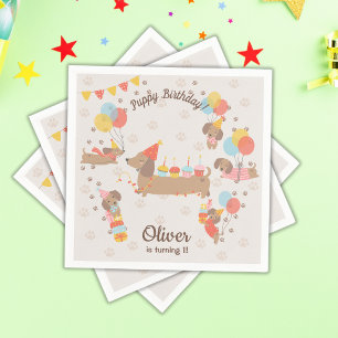 Adortable Welppy Birthday Pawty Serviette