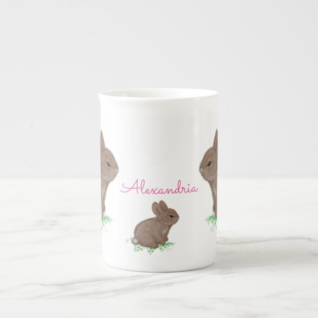 Adortable Woodland Bunny Family Prozellantasse (Vorderseite)
