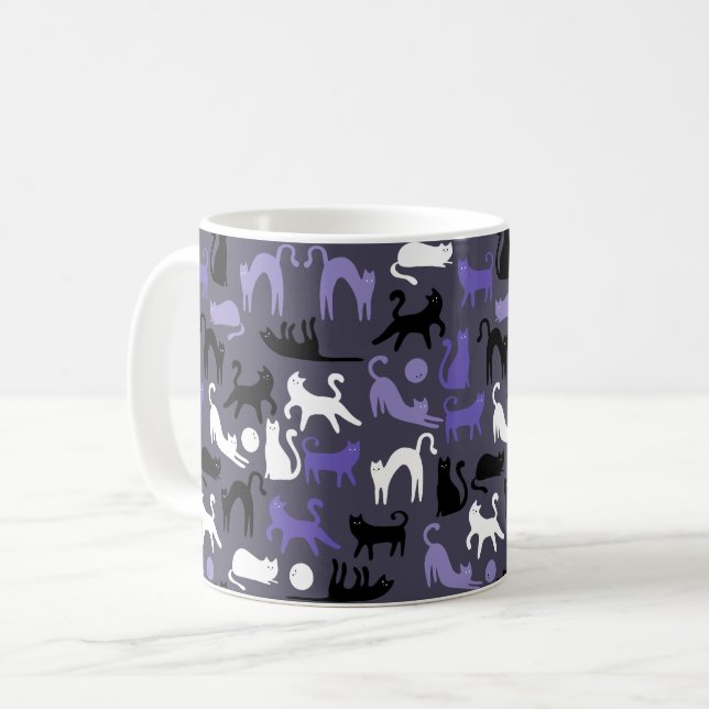 Adortable Yoga Niedlich Cat Posen Kaffeetasse (Vorderseite Links)