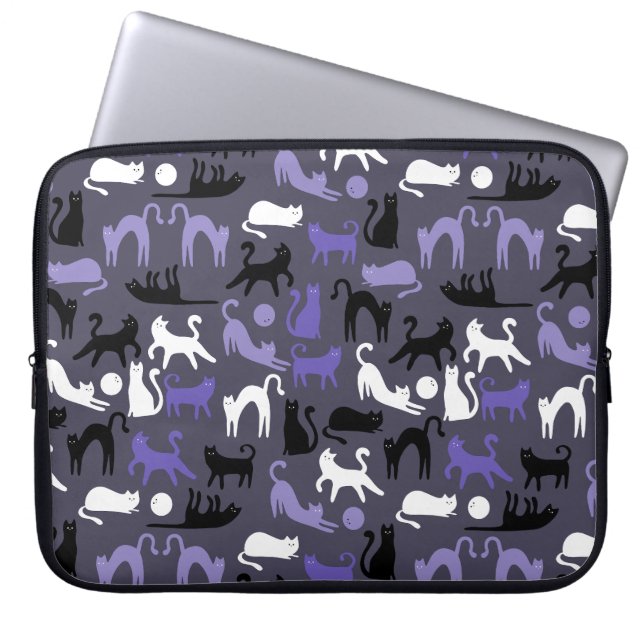 Adortable Yoga Niedlich Cat Posen Laptopschutzhülle (Vorderseite)