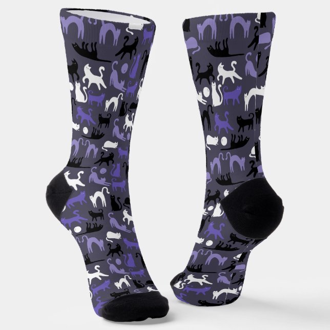 Adortable Yoga Niedlich Cat Posen Socken (Gewinkelt)