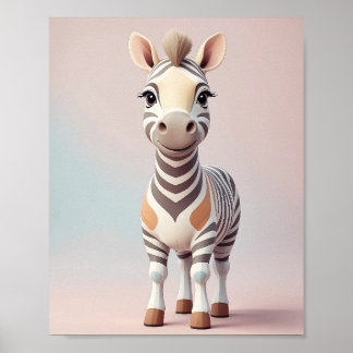 Adortable Zebra - Safari Kinderzimmer Poster