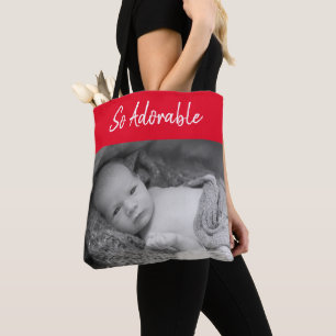 Adoruierliche wertvolle Fotos in Rot und Weiß Tasche